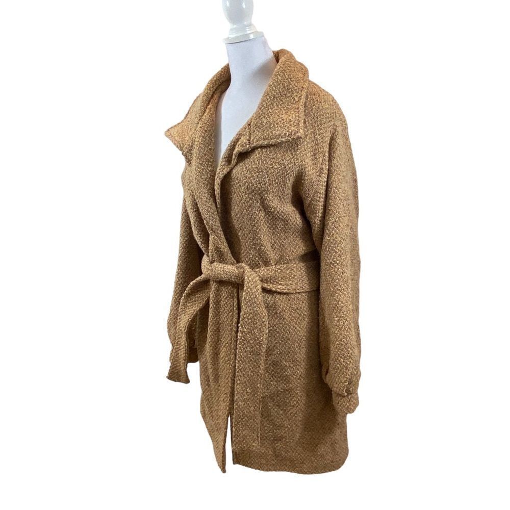 Vintage Boyne Valley‎ Weavers Open Front Belted Wool Alpaca Blend Jacket Size M